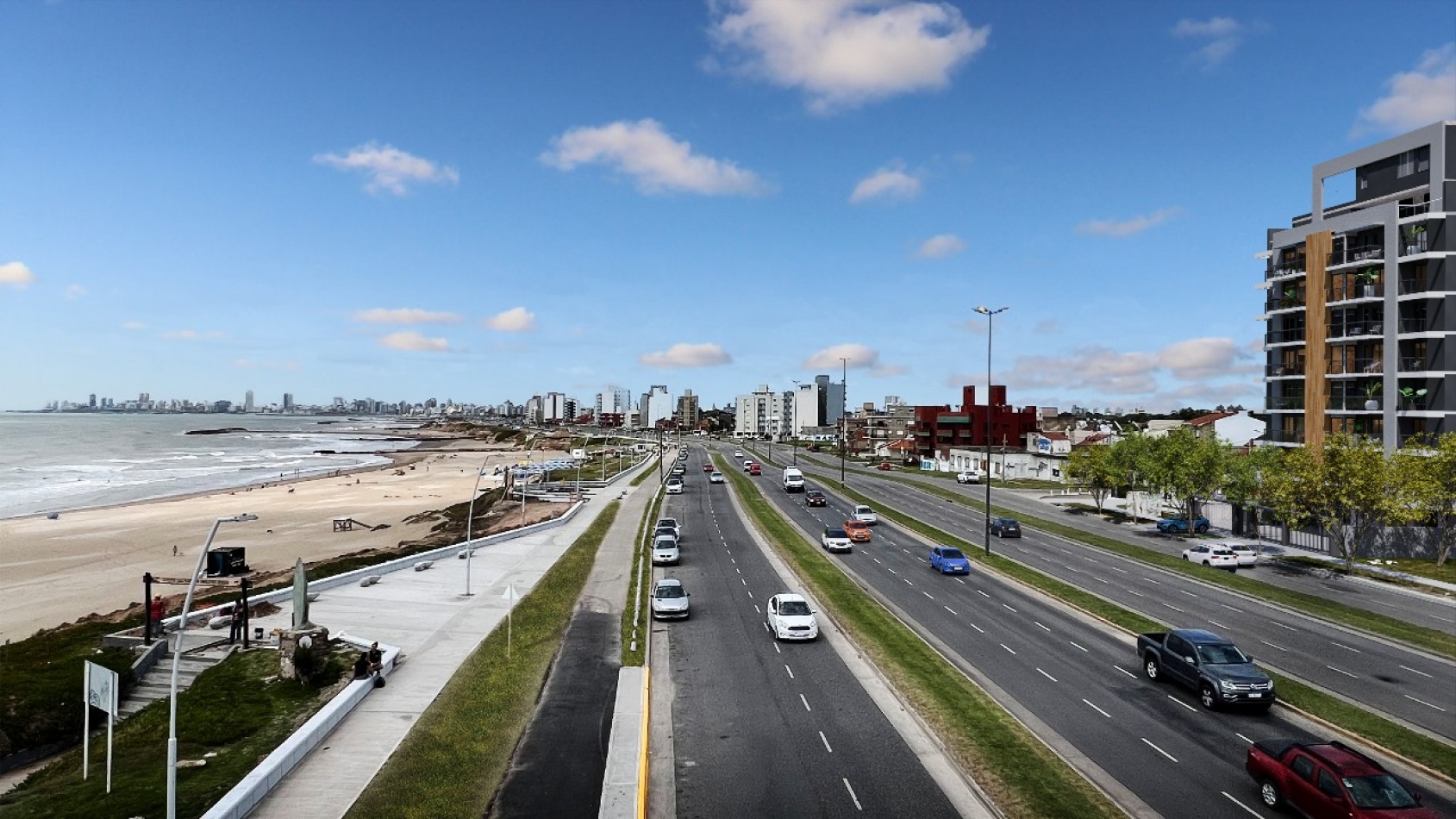 Unidades de 1, 2 y 3 ambientes frente al mar, zona Zacagnini