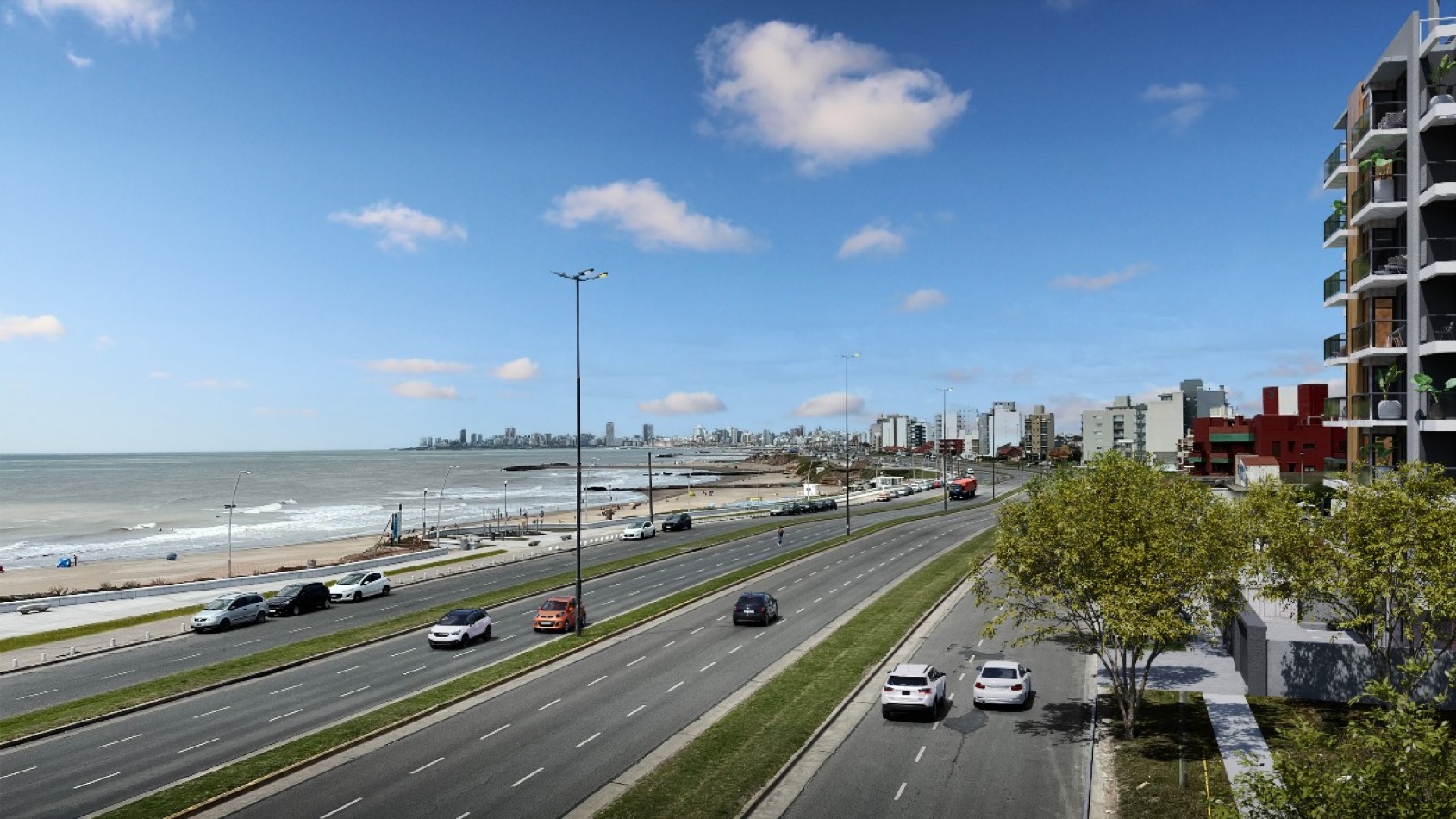 Unidades de 1, 2 y 3 ambientes frente al mar, zona Zacagnini